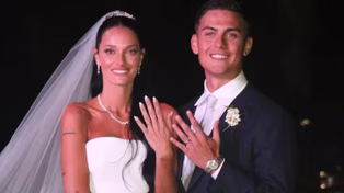 Oriana Sabatini y Paulo Dybala tras casarse&nbsp;