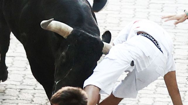 Una de las heridas más impresionantes en el encierro de San Fermín la tuvo un holandés de 58 años