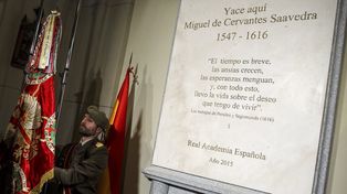 Rinden honores a Miguel de Cervantes en su  sepulcro madrileño