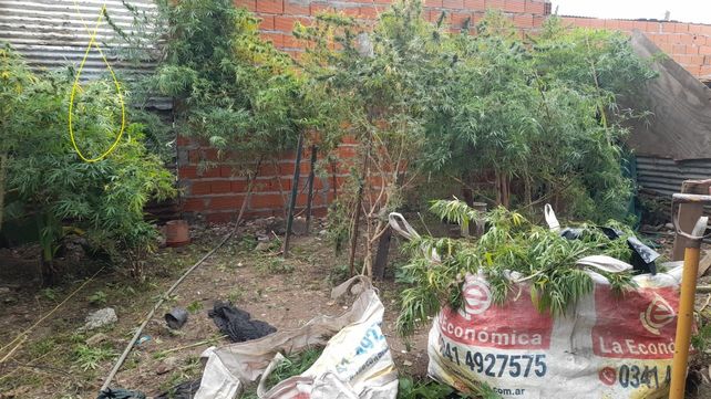 El patio de la vivienda en que se encontraban los sospechosos en barrio Toba