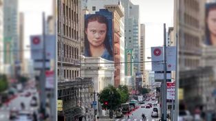 El increíble mural de Niño de Cobre a Greta Thunberg