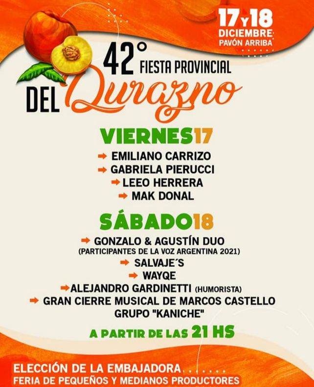 El durazno se banca la pelusa de la soja y tiene su fiesta en Pavón Arriba
