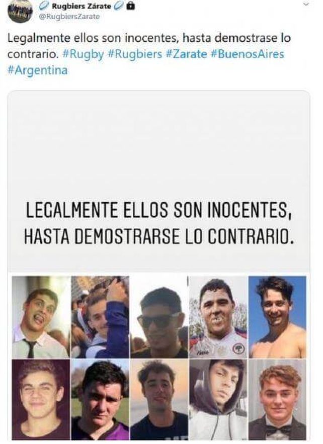 Bajan una cuenta de Twitter que defendía a los rugbiers de Zárate