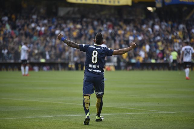 Montoya con la 8 del canalla, que tiene el uruguayo Zabala.