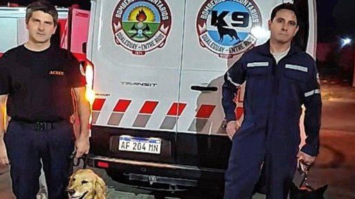 Bomberos Voluntarios de Gualeguay viajan con dos perros adiestrados a Venezuela