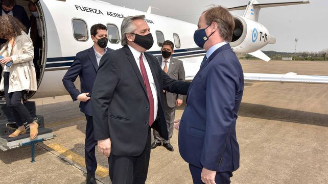 Alberto Fernández y Gustavo Bordet en Paraná