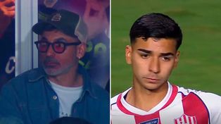 Ezequiel Lavezzi estuvo en la cancha de Unión observando el debut de su hijo, Tomás.