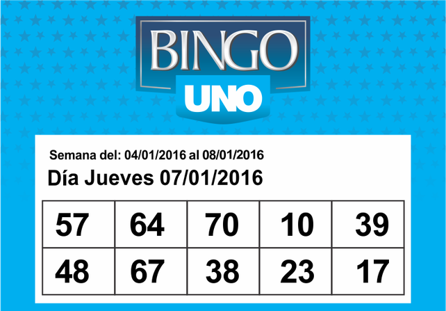Bingo UNO del 7 de enero de 2016