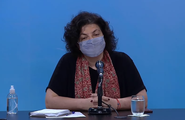 La ministra de Salud de la Nación