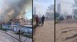 Tensión en San Pantaleón por una quema de pastizales fuera de control: vecinos usaron baldes para frenar el avance del fuego
