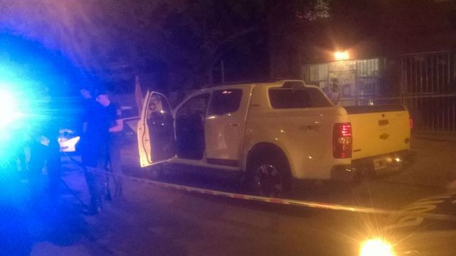 La camioneta de DAmico baleada anoche.