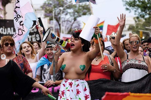 Keili González en la marcha del Orgullo 2018.&nbsp;