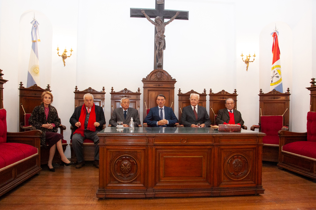 Los seis integrantes de la Corte Suprema de Justicia de Santa Fe.&nbsp;