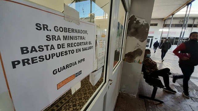 La protesta en el Hospital Provincial de Rosario. Sólo se atienden urgencias en Pediatría.&nbsp;