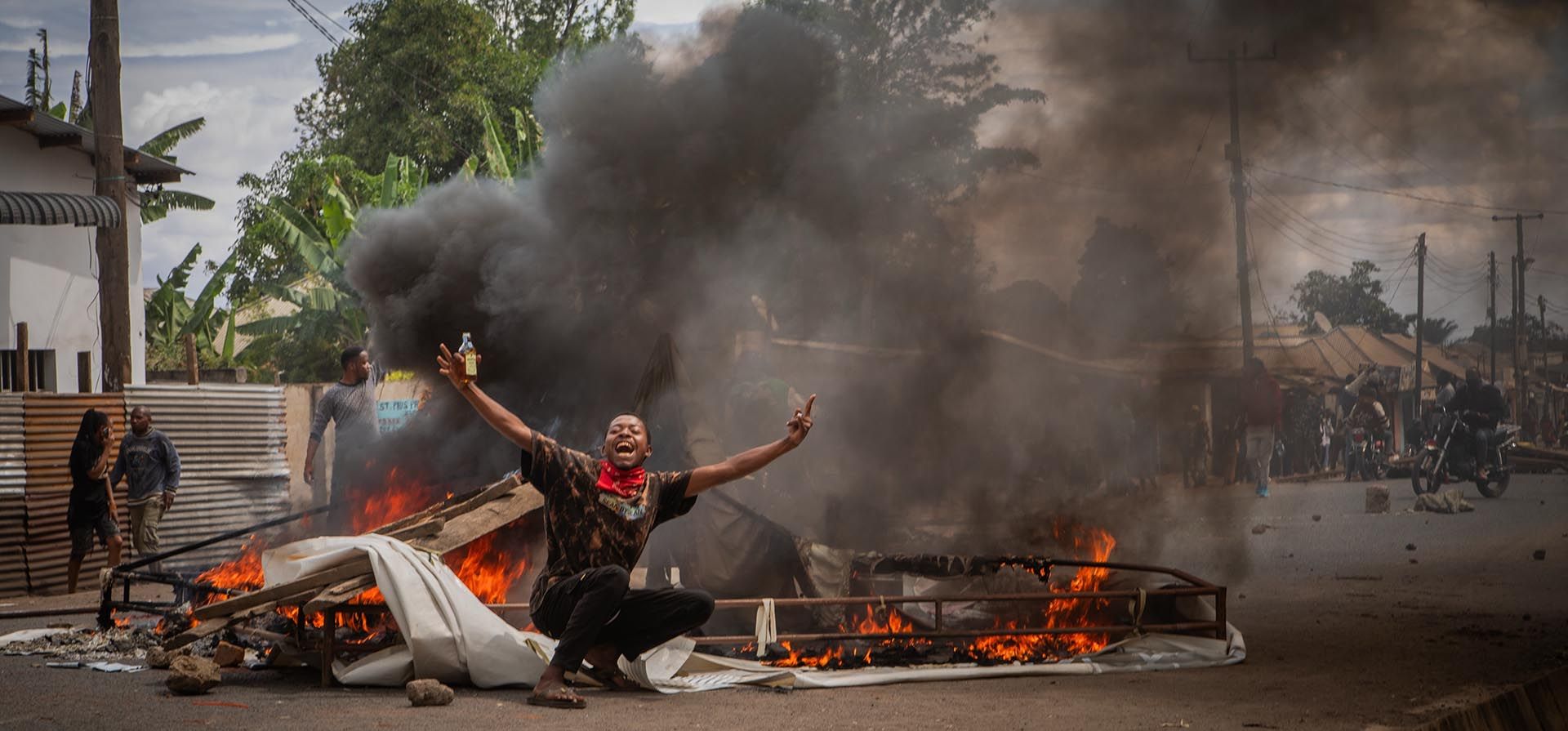 Una protesta en Arusha, Tanzania, el día de las elecciones el 29 de octubre del 2025. (AP foto/str) Una protesta en Arusha, Tanzania, el día de las elecciones el 29 de octubre del 2025. (AP foto/str)