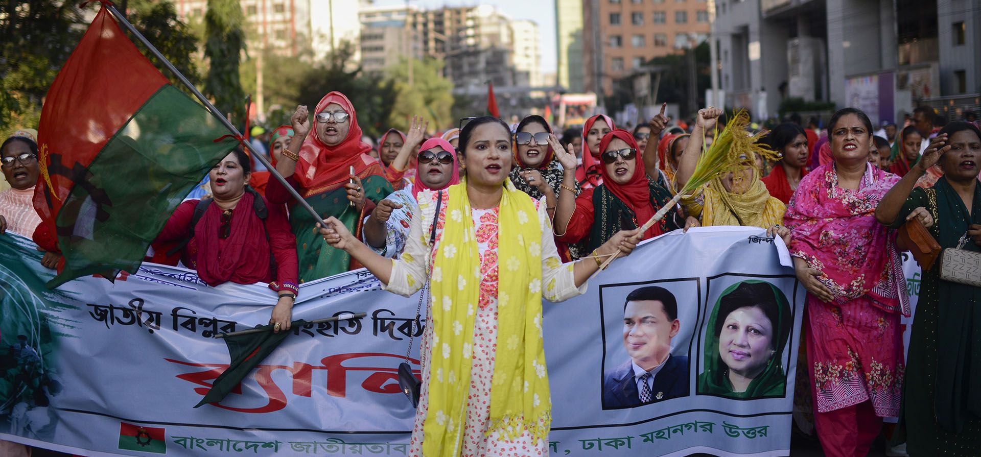Activistas del Partido Nacionalista de Bangladesh (BNP) participan en una manifestación en Dacca, Bangladesh, el viernes 8 de noviembre de 2024. (Foto AP/Mahmud Hossain Opu) Activistas del Partido Nacionalista de Bangladesh (BNP) participan en una manifestación en Dacca, Bangladesh, el viernes 8 de noviembre de 2024. (Foto AP/Mahmud Hossain Opu)