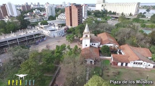 Un paseo en drone por lugares históricos de la ciudad de Santa Fe