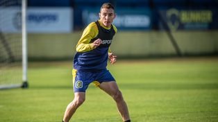Marco Ruben, el goleador histórico de Central ya puso manos a la obra. El domingo jugaría sus primeros minutos.