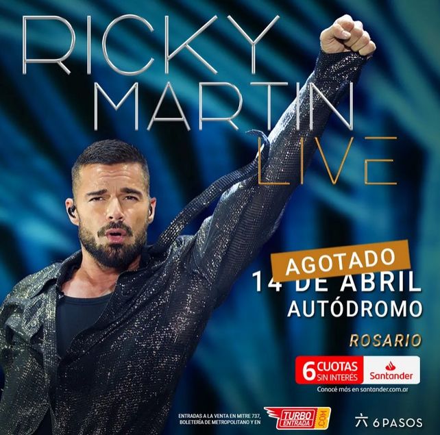 Ricky Martin agotó su show en Rosario a pocas horas de haber iniciado la venta