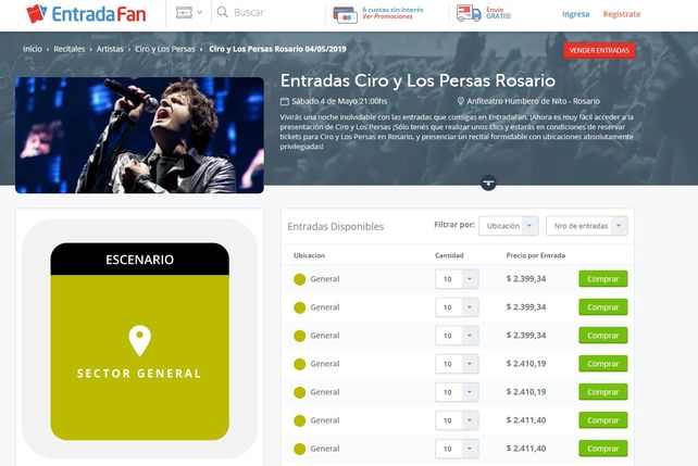 Alerta por reventa engañosa de entradas de recitales en Rosario