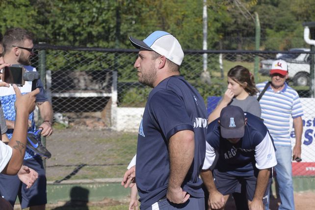 Bruno Motroni el catcher de la Selección Argentina.&nbsp;