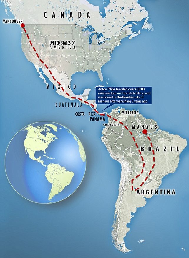 Un canadiense que se perdió en 2012 es hallado en la Amazonia