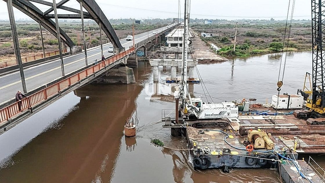 Nuevo puente Santa Fe-Santo Tomé: retomaron el pilotaje en el cauce del Río Salado y la obra llegó al 55% de avance