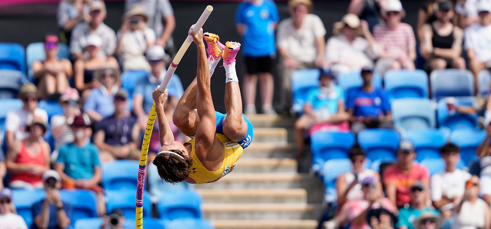El sueco Armand Duplantis realiza un intento en la ronda clasificatoria de salto con pértiga masculino del Campeonato Europeo de Atletismo en Birmingham, Inglaterra, el viernes 14 de agosto de 2026. (Foto AP/Matthias Schrader) El sueco Armand Duplantis realiza un intento en la ronda clasificatoria de salto con pértiga masculino del Campeonato Europeo de Atletismo en Birmingham, Inglaterra, el viernes 14 de agosto de 2026. (Foto AP/Matthias Schrader)