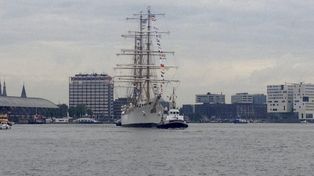 La fragata Libertad amarró en Amsterdam