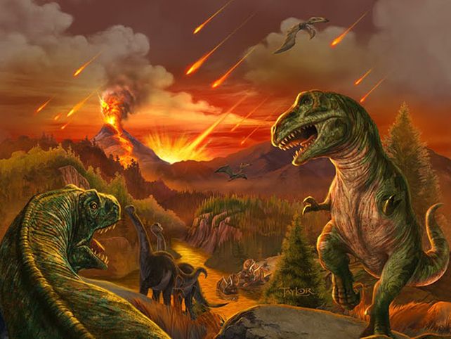 Erupciones y un meteorito el final de los dinosaurios