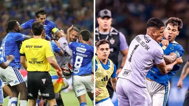 Los incidentes al final del partido entre Cruzeiro y Atlético Mineiro