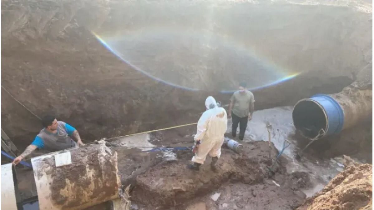 La Municipalidad de Paraná repara otra vez un caño maestro de agua potable