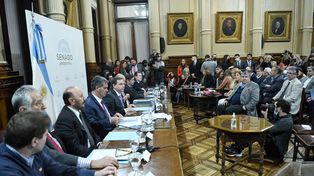 Los gobernadores peronistas en el Senado planteando la ampliación de la Corte Suprema de Justicia.