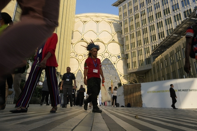 El imponente palacio erigido en Dubai para alojar la conferencia COP28.&nbsp;