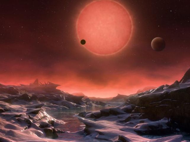 Universo. Una recreación artística muestra la superficie de uno de los tres planetas orbitando alrededor de la estrella fría.