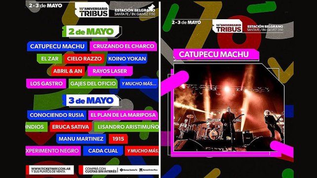 El viernes 2 y sábado 3 de mayo en la Estación Belgrano tendrá lugar el festival Tribus 15 aniversario. La venta de las últimas entradas se encuentra disponible