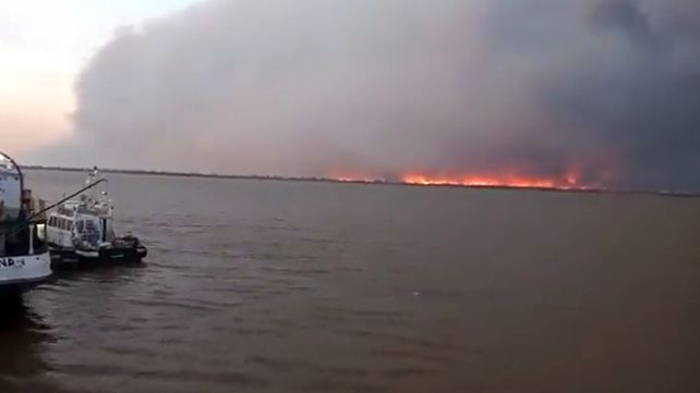 Las islas entrerrianas frente a Ramallo, a 100 kilómetros de Rosario, son una postal devastadora. (Foto: captura de twitter @ElianaaZabala)