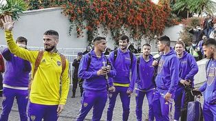 El plantel de Boca ya en el hotel de Salta.&nbsp;