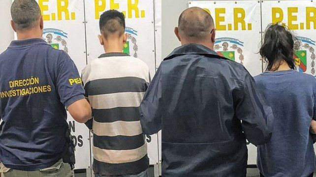 Los padres de la beba al ser detenidos en 2021.