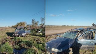 Vuelco en la Ruta 37, en General Campos