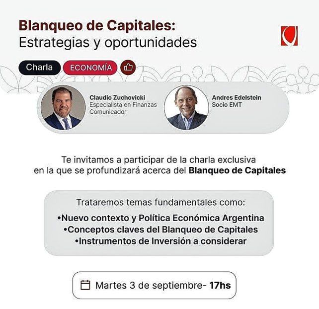 Banco Entre Ríos invita a participar de la charla virtual de Zuchovicki y Edelstein sobre el “Blanqueo de Capitales”.