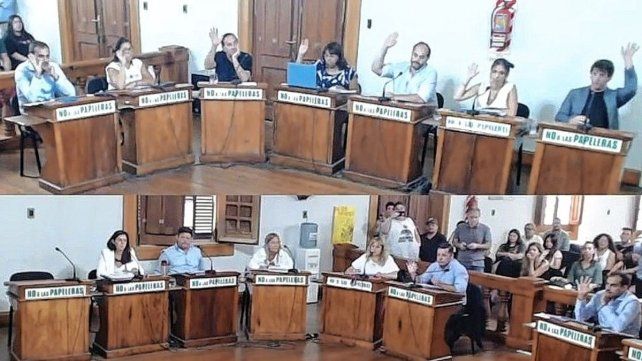 El momento de la votación de los concejales de Gualeguaychú.