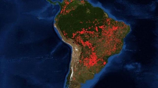 La impactante foto de los incendios en el Amazonas