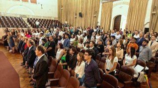 Estudiantes de UNL de Santa Fe, Paraná y zona fueron reconocidos en un acto que se desarrolló el pasado viernes en el Paraninfo de la Manzana Histórica&nbsp;