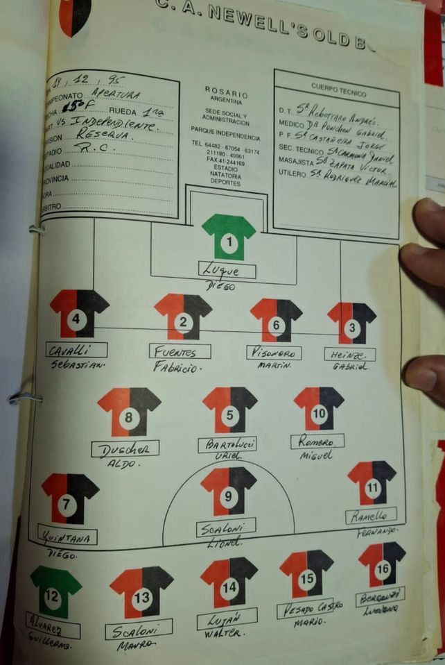El DT de una reserva de Newells con alta jerarquía que ponía de 9 a Lionel Scaloni