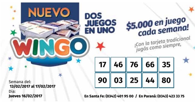 Los números de Wingo