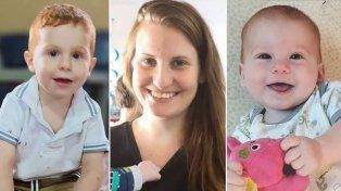Israel reclama el cuerpo de la argentina Shiri Bibas (centro). Al lado, sus hijos Ariel y Kfir.