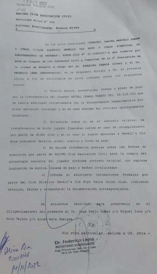 Aníbal Moreno, el jugador blindado de Racing que genera expectativas en Newells
