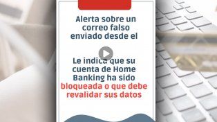 Llegan correos electrónicos que simulan ser del Nuevo Banco de Entre Ríos.&nbsp;