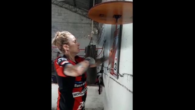 La Gurisa transpirando la Rojinegra.&nbsp; &nbsp;